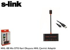 S-link MHL-88 MHL Çevirici Adaptör OTG + Kart Okuyucu Galaxy S3/S4/S5/Note2/3/4