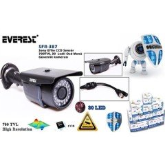 EVEREST SFR-387 GÜVENLİK KAMERASI SONY CCD SENSÖR 700TVL 30 LEDLİ OSD MENÜ GÜVENLİK KAMERASI