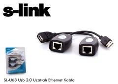 S-LINK SL-U68 ADAPTÖR EXTENSİON UZATICI USB 2.0 ETHERNET KABLO