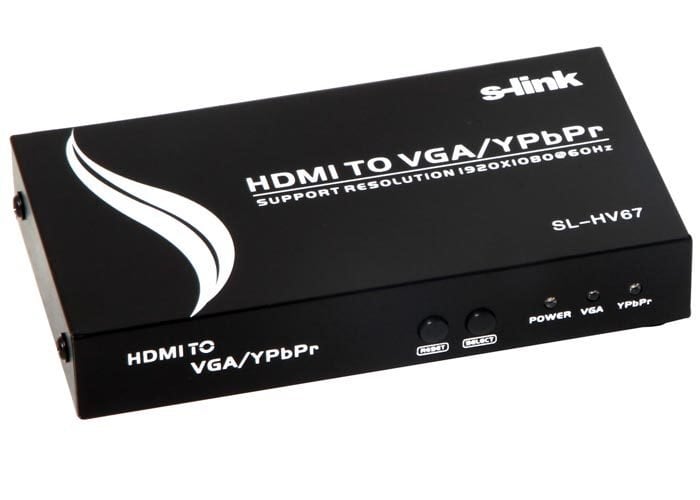 S-LINK SL-HV67 ÇEVİRİCİ DC/5V HDMI TO VGA+YPBPR ÇEVİRİCİ