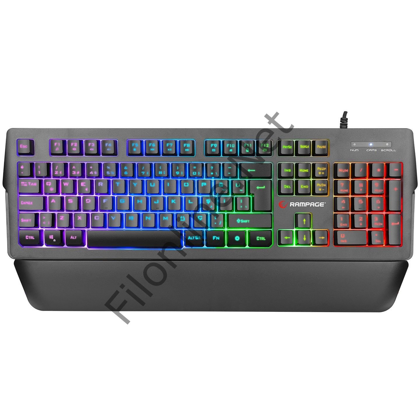 RAMPAGE KB-R62 CLASSY RGB AYDINLATMALI MAKROLU BİLEKLİK DESTEKLİ GAMING OYUNCU KLAVYESİ