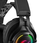 RAMPAGE RM-K18 DOUBLE SİYAH USB 7.1 RGB LEDLİ GAMING OYUNCU MİKROFONLU KULAKLIK