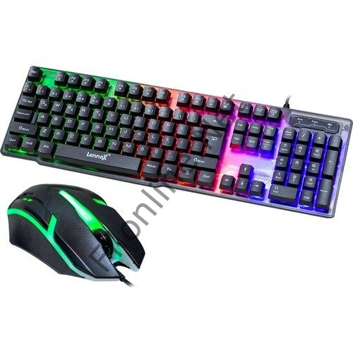 LENNOX LX-T302 GAMING OYUNCU RGB IŞIKLI MEKANİK HİSLİ KLAVYE+ MOUSE FARE SET