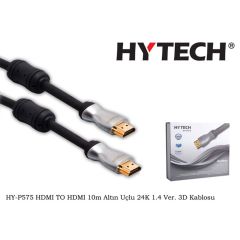 HYTECH HY-P575 HDMI TO HDMI KABLO 10 METRE ALTIN UÇLU 24K 1.4 VER. 3D HDMI TO HDMI KABLOSU