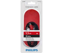 PHILIPS SWA2526W/10 SES KABLOSU 1.5 METRE BAKIR KORUMALI ERKEK-DİŞİ STEREO SES KABLOSU