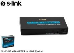 S-LINK SL-VH57 ÇEVİRİCİ VGA+YPBPR TO HDMI ÇEVİRİCİ DC/5V 1080P 3D HIZLANDIRICILI HDMI DÖNÜŞTÜRÜCÜ