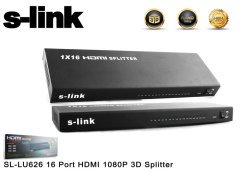 S-LINK SL-LU626 SPLITTER 16 PORT HDMI 1080P 3D SPLITTER
