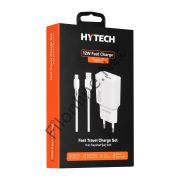 HYTECH HY-XE14L USB KABLOLU 1100MA EV ŞARJ + 2A LIGHTNING BEYAZ ŞARJ ADAPTÖR SETİ