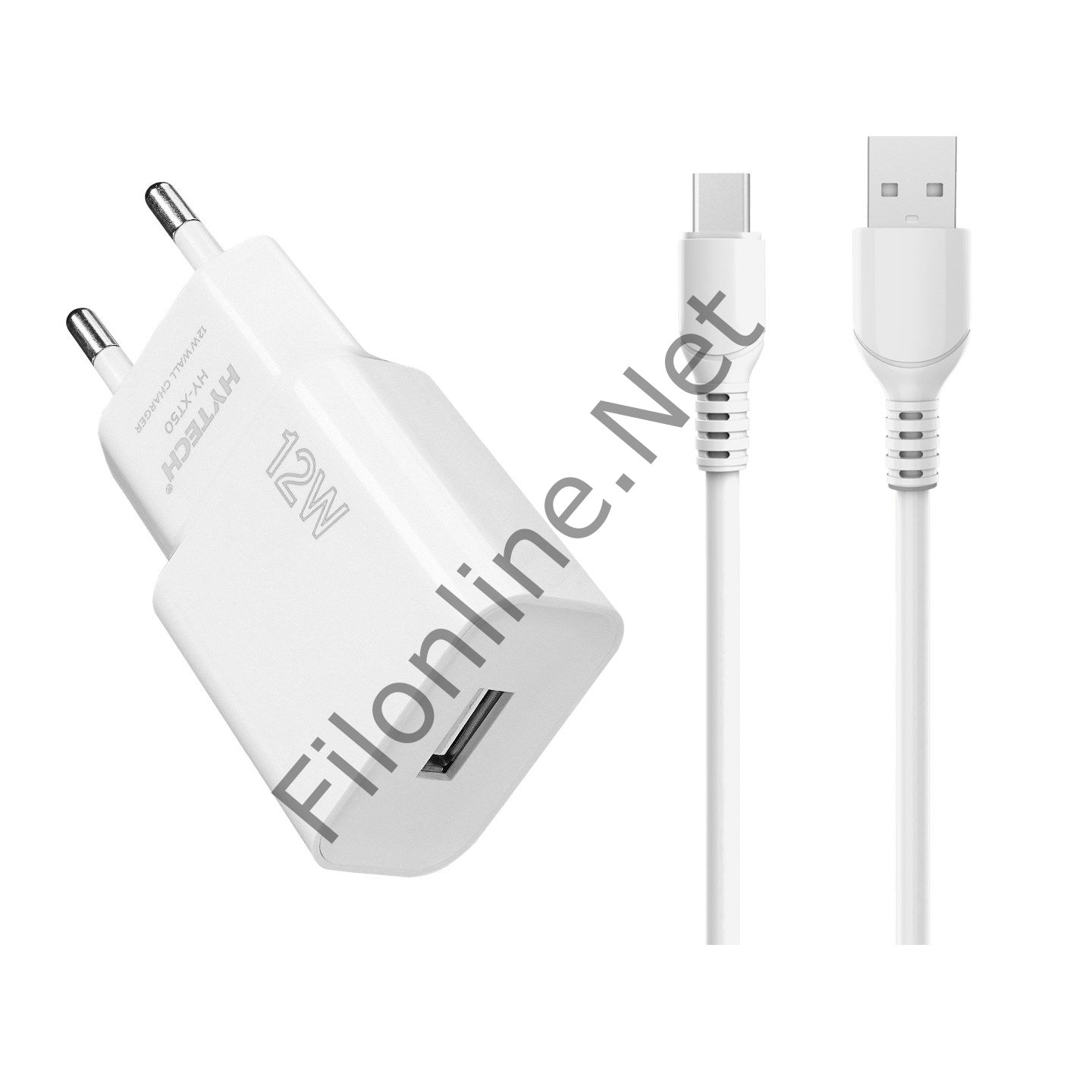 HYTECH HY-XE14L USB KABLOLU 1100MA EV ŞARJ + 2A LIGHTNING BEYAZ ŞARJ ADAPTÖR SETİ