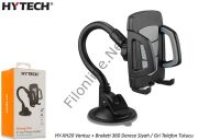 HYTECH HY-XH20 VANTUZ + BRAKETİ 360 DERECE SİYAH-GRİ TELEFON TUTUCU