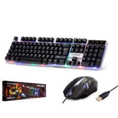 KLAVYE & MOUSE SET KABLOLU 1000 DPI LEDLİ ERGONOMİK OYUNCU KALVYE & MOUSE SET HADRON H837Q