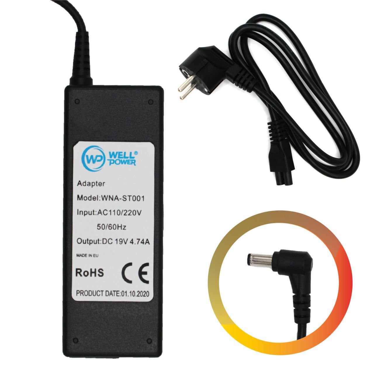 WELLPOWER WNA-ST001 1FUJITSU-VESTEL-ARÇELİK NOTEBOOK LAPTOP ADAPTÖRÜ 19V 4.74A 90W 5.5*2.5MM ADAPTÖR