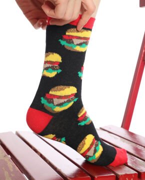 Hamburger Desenli Soket Çorap