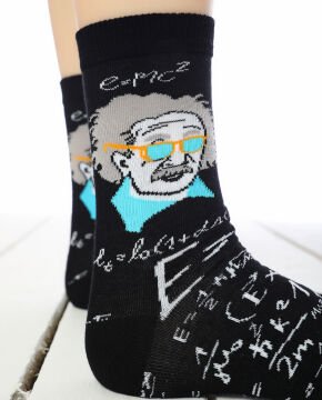 Turkuaz Detaylı Einstein Desen  Soket Çorap