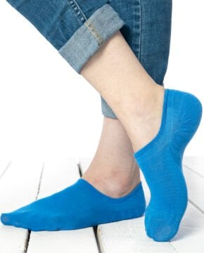 Mavi Renk Kaymaz-Silikonlu Sneakers Babet Çorap