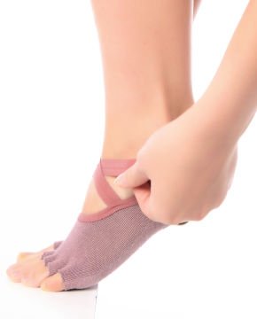 Parmaksız Yoga Çorabı Şerit Lastikli ve Kaymaz Tabanlı