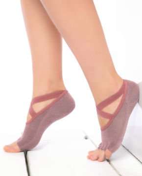 Parmaksız Yoga Çorabı Şerit Lastikli ve Kaymaz Tabanlı