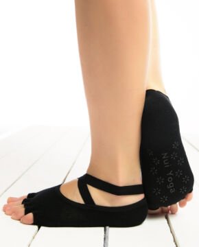 Yoga Çorabı Lastikli ve Kaymaz Tabanlı Siyah Renk