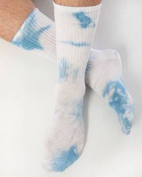 Batik Desen Erkek Soket Çorap Mavi Renk