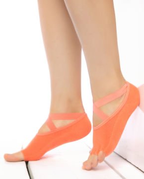 Pilates ve Yoga Çorabı Lastikli Turuncu Renk