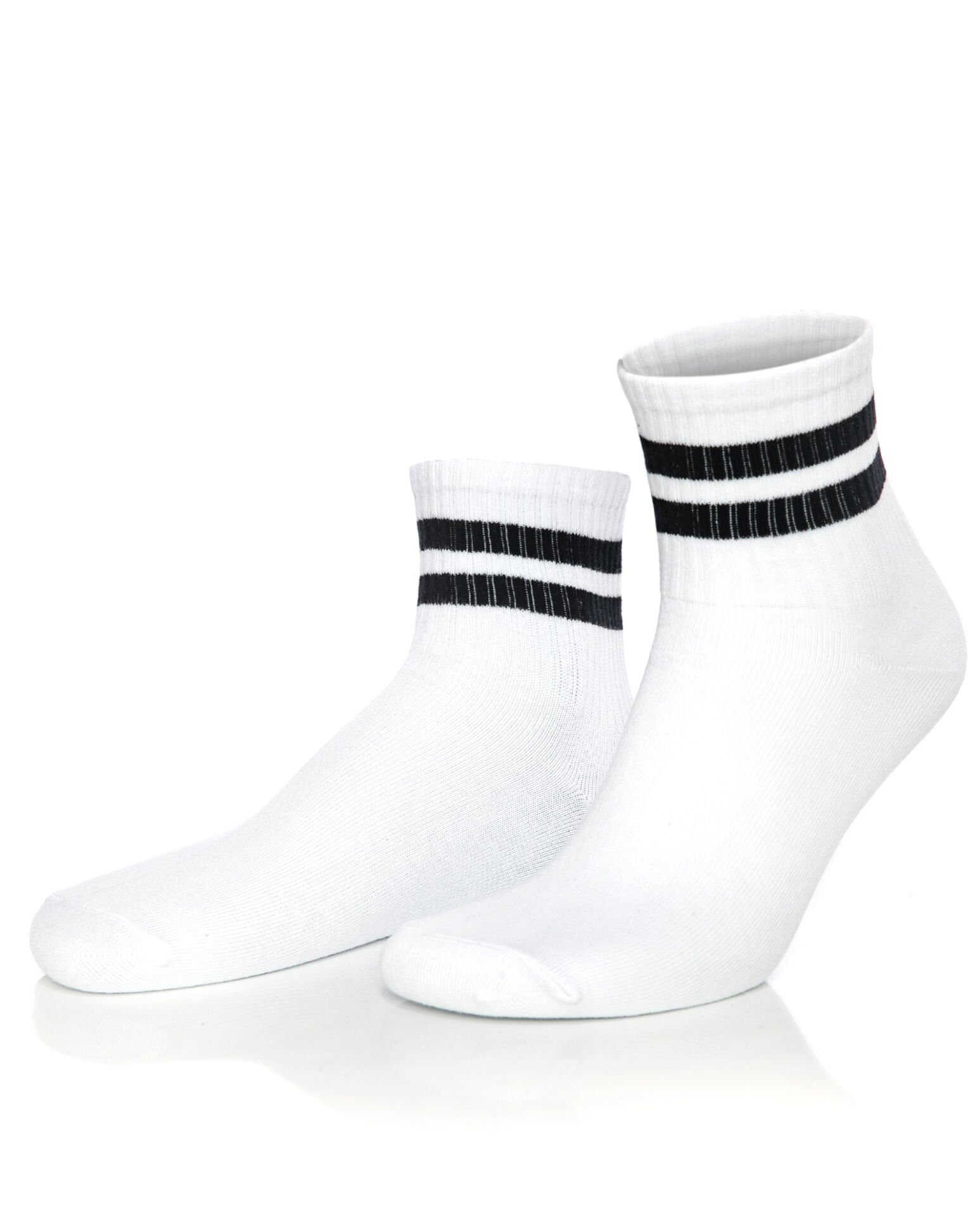 Serena Beyaz Renk Siyah Çizgili Erkek Tenis Çorap