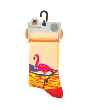 Flamingo Desenli Burun Dikişsiz Kadın Çorap
