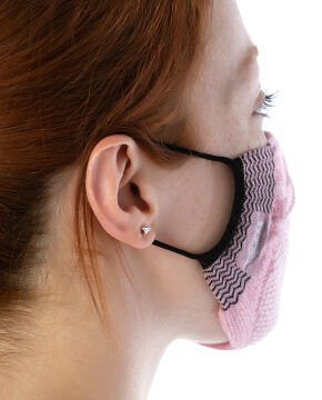 Yıkanılabilir Maske Pamuk Pembe Renk Esnek Lastikli