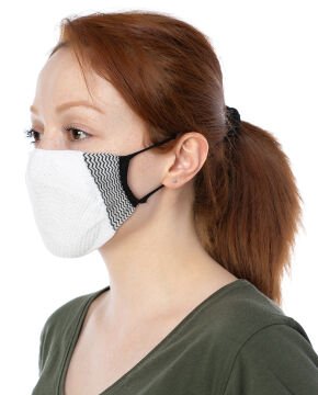Yıkanılabilir Maske Pamuk Beyaz Esnek Lastikli