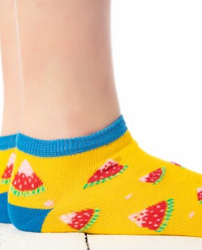 Karpuz Dilimi Desenli Kısa Soket Çorap