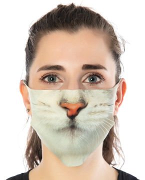 Kedi İfadesi Baskılı Nano Yüz Maskesi