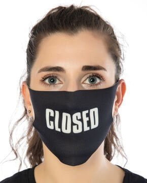Closed Yazılı Siyah Nano Yüz Maskesi