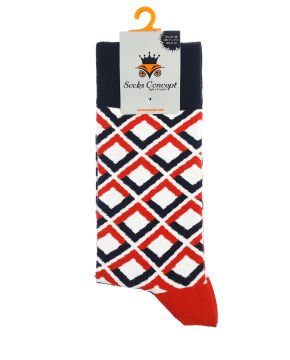 Kırmızı Siyah Kare Desenli Erkek Soket Çorap