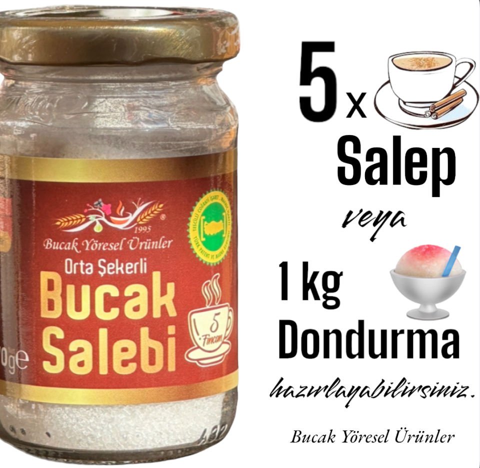 Bucak Salebi 5 Fincanlık, Doğal Salep + Şeker 70 G