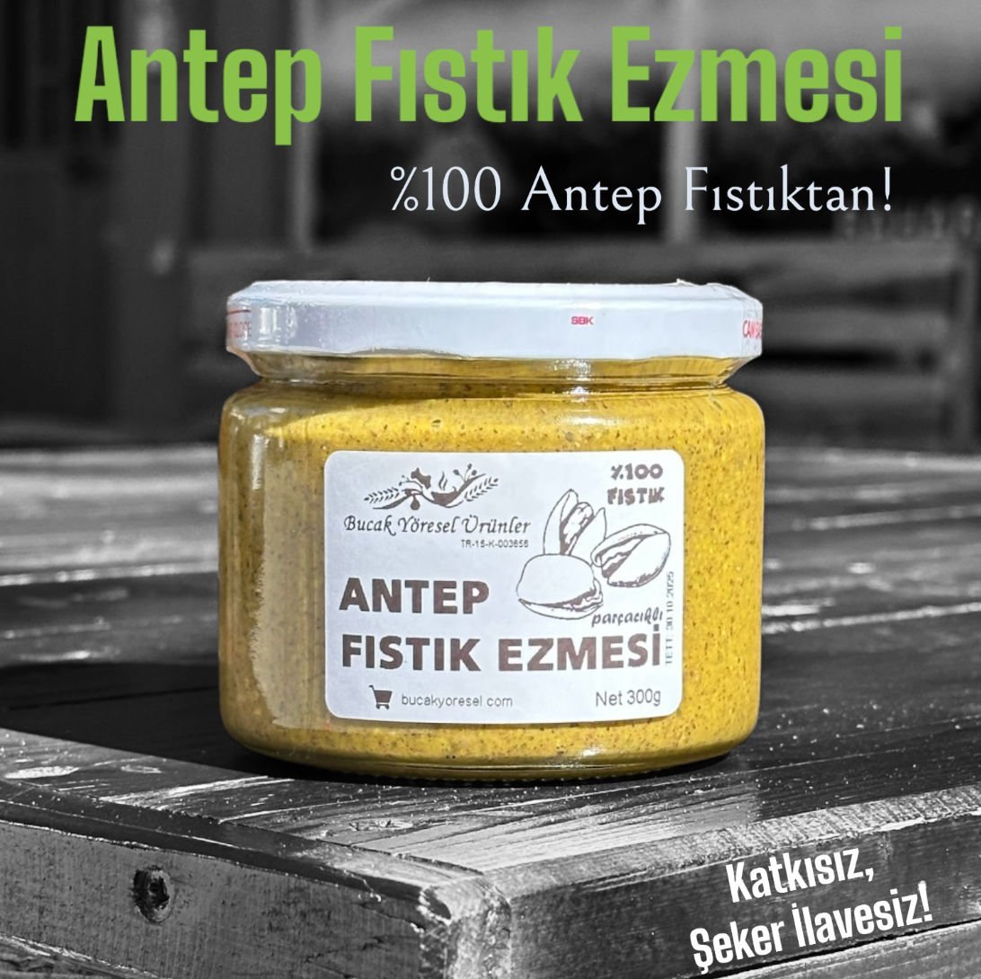 Antep Fıstık Ezmesi 300g Parçacıklı ~ Katkısız, %100 Antep Fıstık