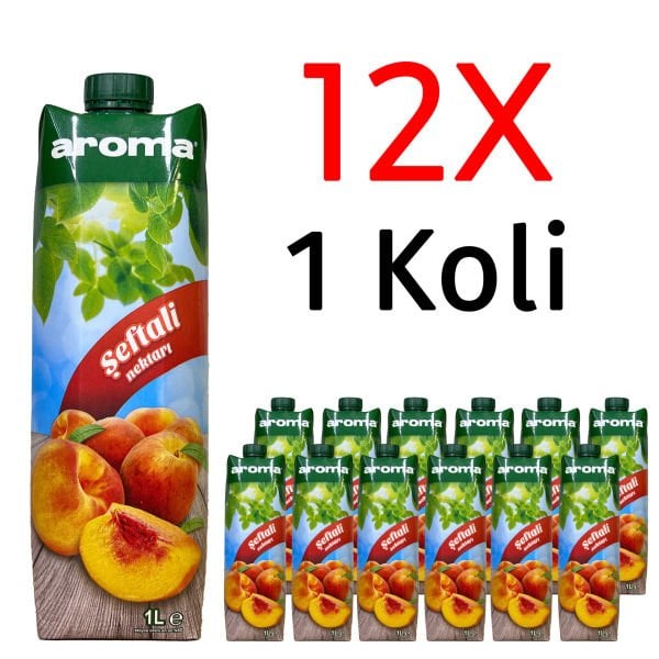 Aroma Nektar Şeftali Meyve Suyu 1L 12 Adet