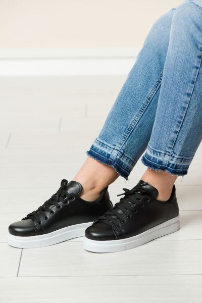 Soobepark Sneaker Günlük Kadın Spor Ayakkabı Siyah Beyaz