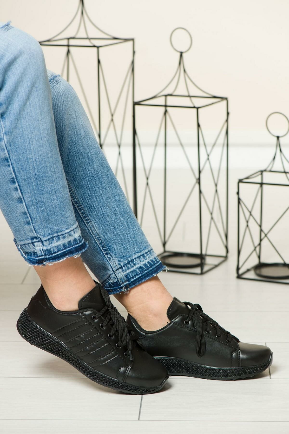 Soobepark Sneaker Günlük Kadın Spor Ayakkabı Siyah