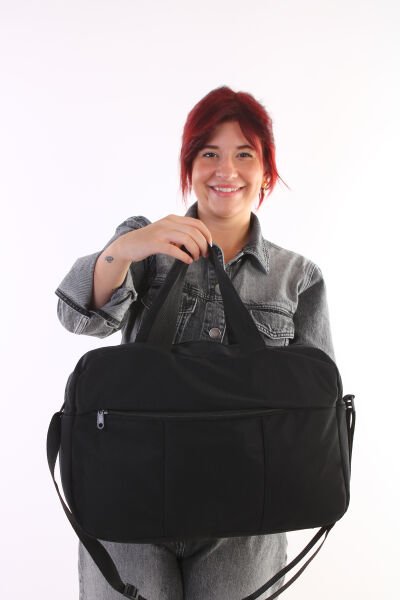 Soobepark Unisex Ayarlanabilir Askılı El Bavulu Seyahat Fitness ve Spor Çantası Siyah