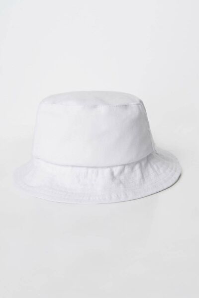 Beyaz Kova Şapka Balıkçı Bucket Hat