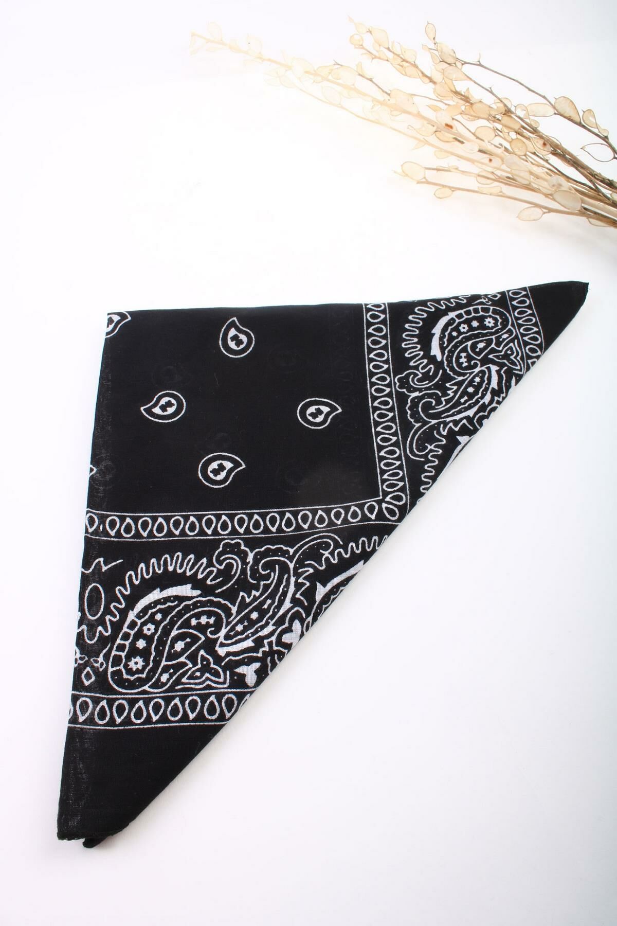 Soobepark Siyah Etnik Desenli Unisex Bandana