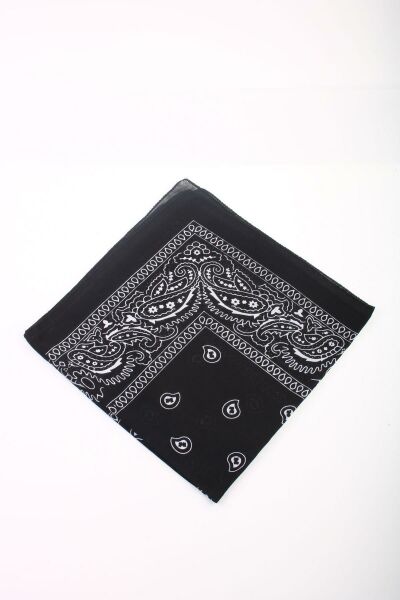 Soobepark Siyah Etnik Desenli Unisex Bandana