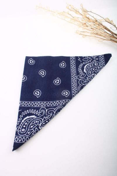 Soobepark Lacivert Etnik Desenli Unisex Bandana