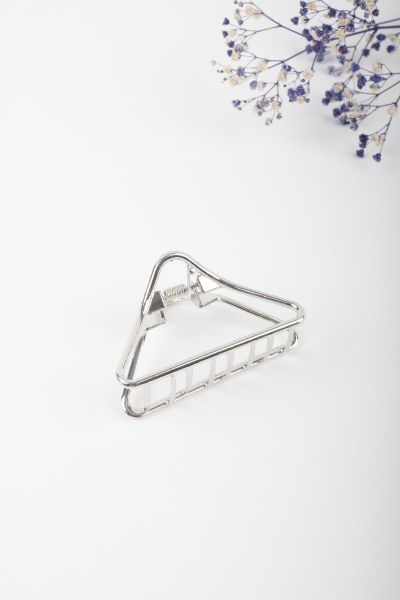 Soobepark Üçgen Tasarım Kadın Metal Mandal Toka Gümüş