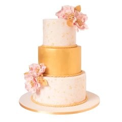 Gold Çiçek Düğün & Nişan Pastası