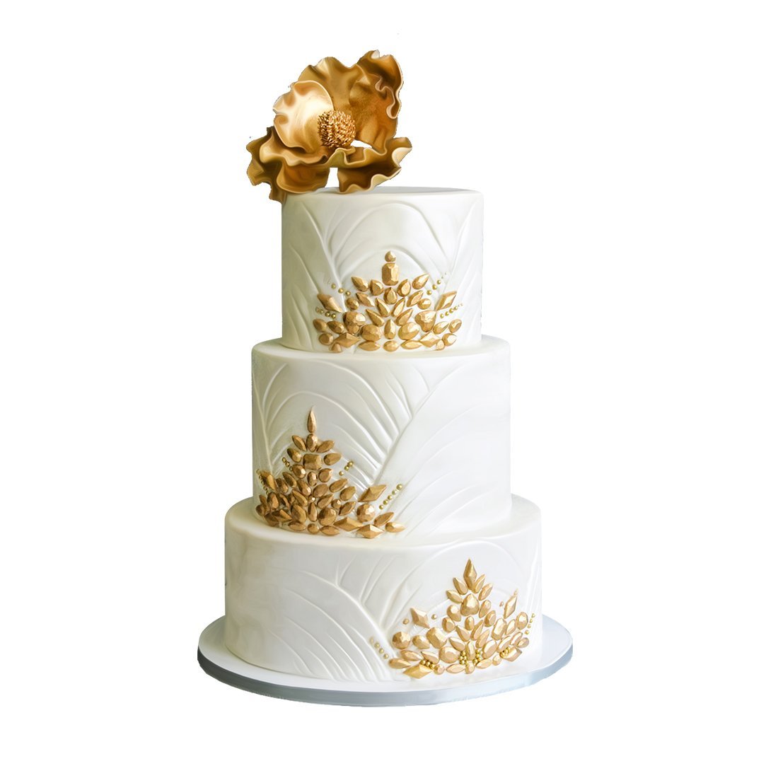 Altın Motifli Düğün & Nişan Pastası
