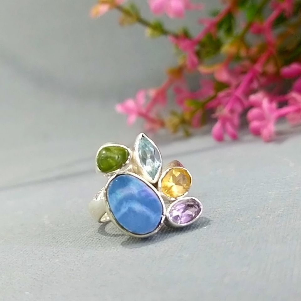 Opal Taşı Özel Tasarım Yüzük