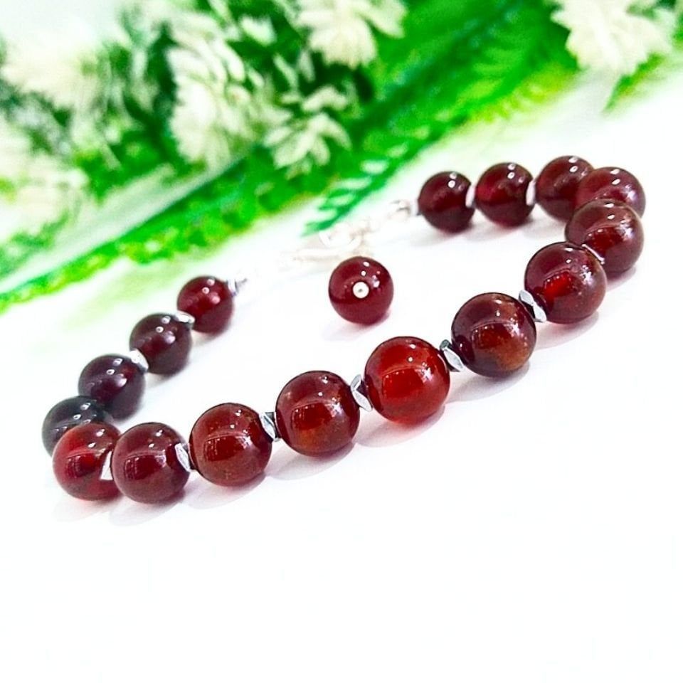 Hessonit Garnet Doğal Taş Bileklik