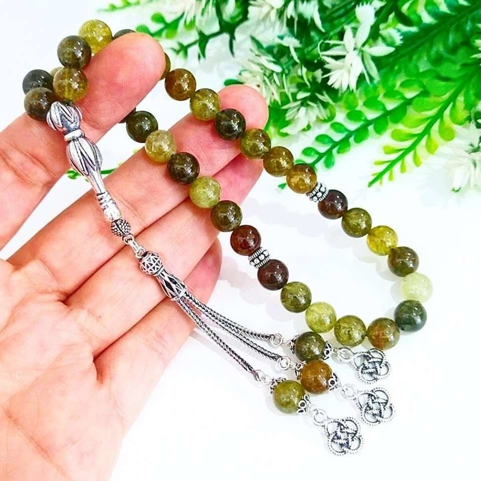Yeşil Garnet 8mm Doğal Taş Tesbih