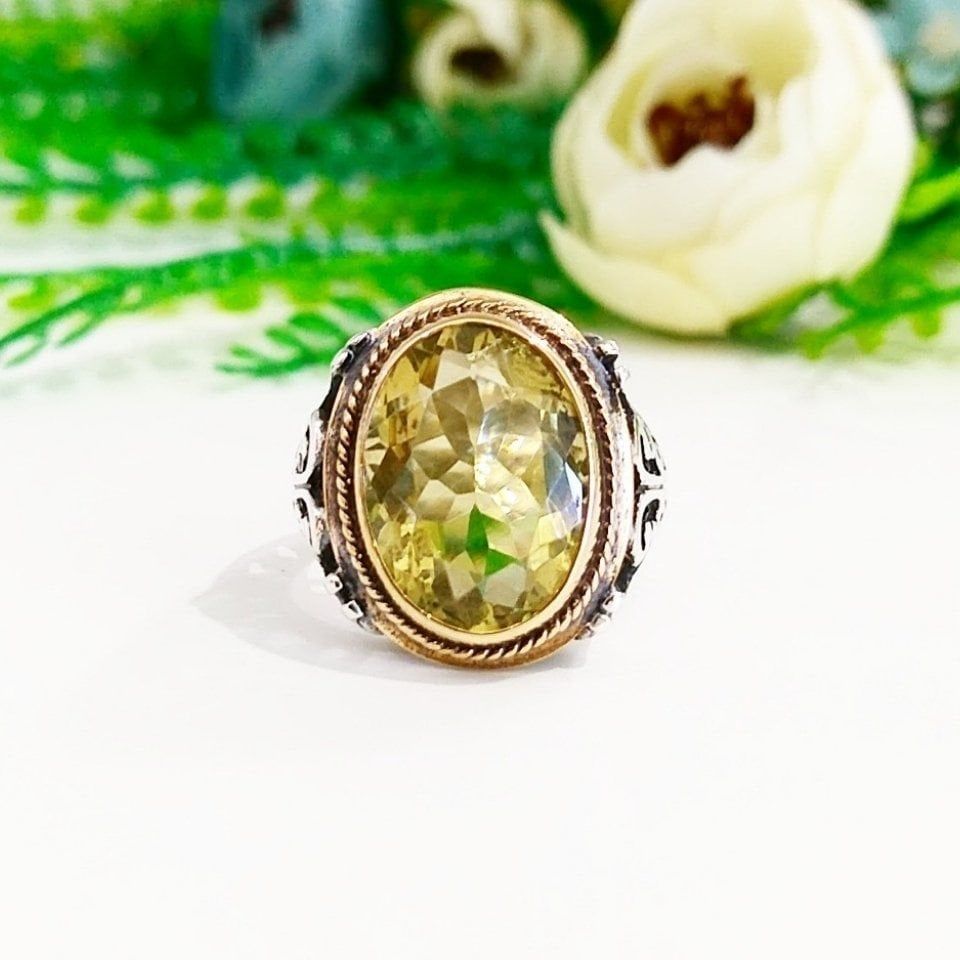 Limon Topaz Taşı Erkek Yüzük – ERY43