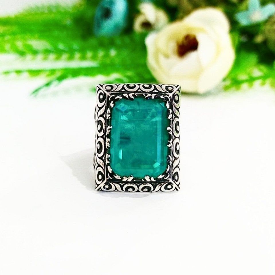 Paraiba Turmalin Taşı Erkek Yüzük - ERY64